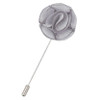 Silver Grey Plain Shantung Tie Pin Wedding Mens Lapel Pin Set Of Two