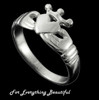 Claddagh Crown Heart Design Mens Sterling Silver Ring Size R-Z