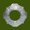 Classic Round Open Chrome Finish Stylish Pewter Plaid Brooch