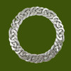 Celtic Ropework Round Open Chrome Finish Stylish Pewter Plaid Brooch