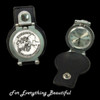 Killarney Ireland Pewter Motif Stainless Steel Leather Belt Pocket Watch