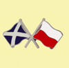 Saltire Poland Crossed Country Flags Friendship Enamel Lapel Pin Set x 3