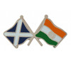 Saltire India Crossed Country Flags Friendship Enamel Lapel Pin Set x 3