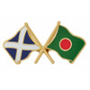 Saltire Bangladesh Crossed Country Flags Friendship Enamel Lapel Pin Set x 3
