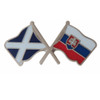 Saltire Slovakia Crossed Country Flags Friendship Enamel Lapel Pin Set x 3