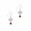 Red Garnet Endless Celtic Knotwork Sterling Silver Earrings