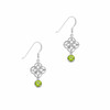 Green Peridot Endless Celtic Knotwork Sterling Silver Earrings