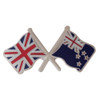 Union Jack New Zealand Crossed Country Flags Friendship Enamel Lapel Pin Set x 3