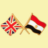 Union Jack Egypt Crossed Country Flags Friendship Enamel Lapel Pin Set x 3