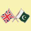 Union Jack Pakistan Crossed Country Flags Friendship Enamel Lapel Pin Set x 3