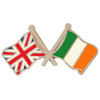 Union Jack Ireland Crossed Country Flags Friendship Enamel Lapel Pin Set x 3