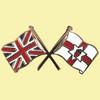 Union Jack Northern Ireland Crossed Country Flags Friendship Enamel Lapel Pin Set x 3
