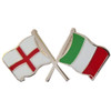 England Italy  Crossed Country Flags Friendship Enamel Lapel Pin Set x 3