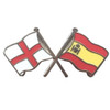England Spain Crossed Country Flags Friendship Enamel Lapel Pin Set x 3