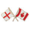 England Canada Crossed Country Flags Friendship Enamel Lapel Pin Set x 3