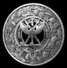 Carnegie Clan Crest Thistle Round Sterling Silver Clan Badge Plaid Brooch