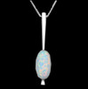 Sahara Sunset Elongated White Opal Sterling Silver Pendant Sahara Sunset Elongated White Opal Sterling Silver Pendant