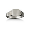 Celtic Trinity Knot Small Signet Mens 9K White Gold Ring Sizes A-Q