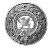 MacBeth Clan Crest Thistle Round Sterling Silver Clan Badge Plaid Brooch