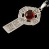 Celtic Cross Round Amber Drop Design Sterling Silver Pendant