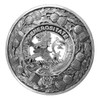 Nicholson Lion Clan Crest Thistle Round Sterling Silver Clan Badge Plaid Brooch