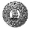 Pentland Clan Crest Thistle Round Stylish Pewter Clan Badge Plaid Brooch