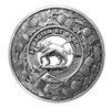 Pollock Clan Crest Thistle Round Stylish Pewter Clan Badge Plaid Brooch