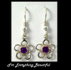 Kokkaloorie Daisy Amethyst Sterling Silver Hook Earrings