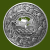 Wood Ship Clan Crest Thistle Round Stylish Pewter Clan Badge Plaid Brooch