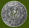 Scottish Floral Emblem Thistle Round Stylish Pewter Badge Plaid Brooch