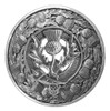 Scottish Floral Emblem Thistle Round Stylish Pewter Badge Plaid Brooch