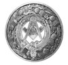 Masonic Crest Thistle Round Sterling Silver Badge Plaid Brooch