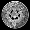 Masonic Crest Thistle Round Sterling Silver Badge Plaid Brooch