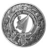 Irish Harp Crest Thistle Round Stylish Pewter Badge Plaid Brooch