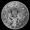 United States Army Thistle Round Sterling Silver Badge Plaid Brooch