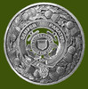 United States Coast Guard Thistle Round Stylish Pewter Badge Plaid Brooch