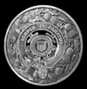 United States Coast Guard Thistle Round Sterling Silver Badge Plaid Brooch
