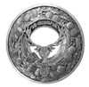Calder Clan Crest Thistle Round Stylish Pewter Clan Badge Plaid Brooch