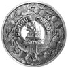Melville Clan Crest Thistle Round Stylish Pewter Clan Badge Plaid Brooch