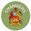 Chambers Coat of Arms Cork Round English Family Name Coasters Set of 10