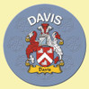 Davis Coat of Arms Cork Round English Family Name Coasters Set of 10