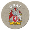 Gray Coat of Arms Cork Round English Family Name Coasters Set of 10