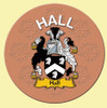 Hall Coat of Arms Cork Round English Family Name Coasters Set of 10