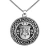 Carroll Irish Coat Of Arms Interlace Round Silver Family Crest Pendant