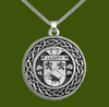 Cassidy Irish Coat Of Arms Interlace Round Pewter Family Crest Pendant