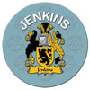 Jenkins Coat of Arms Cork Round English Family Name Coasters Set of 10