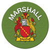 Marshall Coat of Arms Cork Round English Family Name Coasters Set of 10