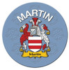 Martin Coat of Arms Cork Round English Family Name Coasters Set of 10