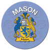 Mason Coat of Arms Cork Round English Family Name Coasters Set of 10