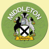 Middleton Coat of Arms Cork Round English Family Name Coasters Set of 10